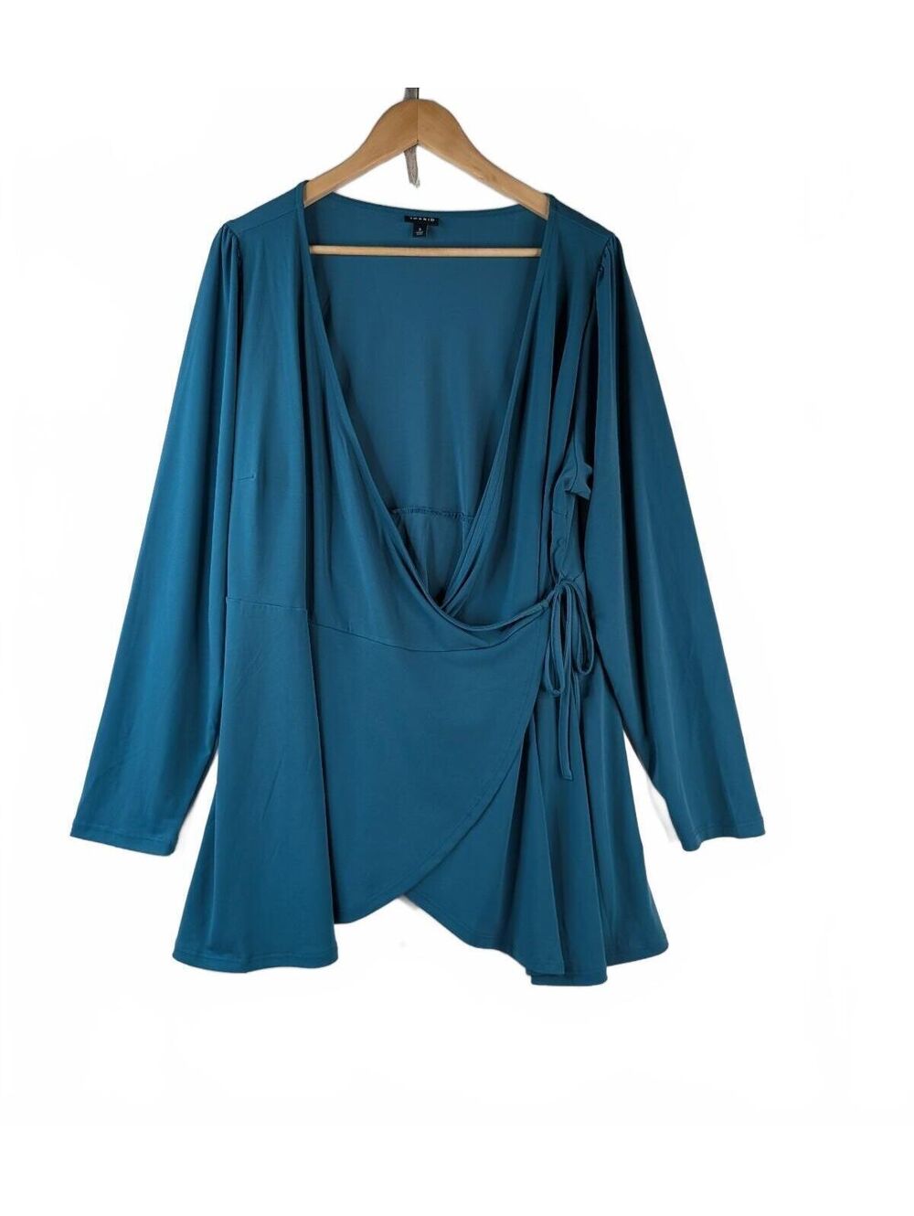 Torrid Green Teal ITY Surplice Faux Wrap Top Size 3X